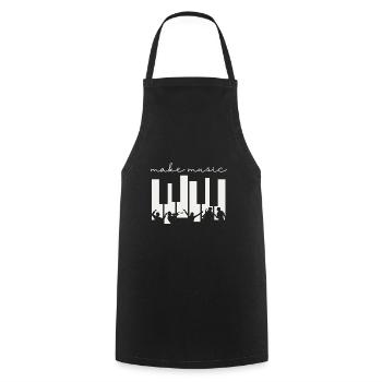 Klaviertasten Musiker Band Orchester Musiklehrer - Kochschürze - Schwarz - Vorne - AI Model Male 185 dark (185cm)