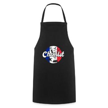 Chemist France Flag Laboratory Chemistry Lab Tech - Cooking Apron - black - Front - AI Model Male 185 dark (185cm)