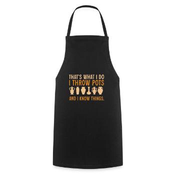 Pottery Pottery Pottery Artist Clay - Cooking Apron - black - Front - AI Model Male 185 dark (185cm)