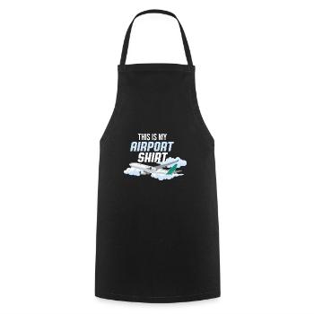This Is My Airport Shirt Vacation Trip Traveler - Cooking Apron - black - Front - AI Model Male 185 dark (185cm)
