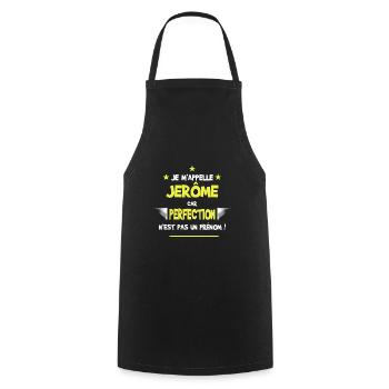 Jerôme cadeau humour et drôle - Tablier de cuisine - noir - Devant - AI Model Male 185 dark (185cm)