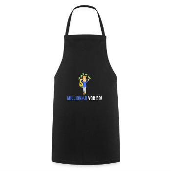 Millionnaire devant 50 ! - Tablier de cuisine - noir - Devant - AI Model Male 185 dark (185cm)