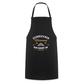 Sternzeichen Geschenke Wassermann Spruch - Kochschürze - Schwarz - Vorne - AI Model Male 185 dark (185cm)