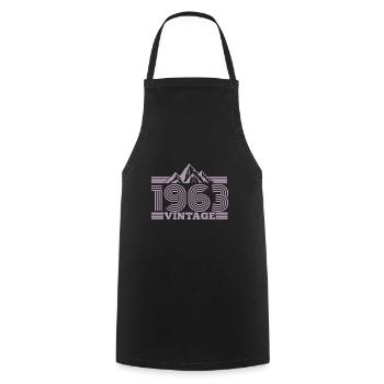 Vintage 1963 Birthday Retro Look - Cooking Apron - black - Front - AI Model Male 185 dark (185cm)
