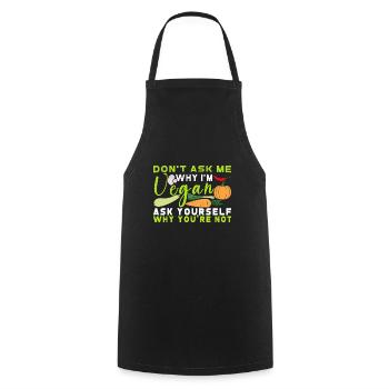Vegan Fleischlos Tierlieb & Veganer - Kochschürze - Schwarz - Vorne - AI Model Male 185 dark (185cm)