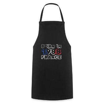 en 1988 - Tablier de cuisine - noir - Devant - AI Model Male 185 dark (185cm)