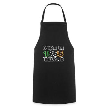 Ireland 1955 - Cooking Apron - black - Front - AI Model Male 185 dark (185cm)