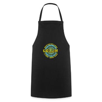 Collin comme prénom - Tablier de cuisine - noir - Devant - AI Model Male 185 dark (185cm)