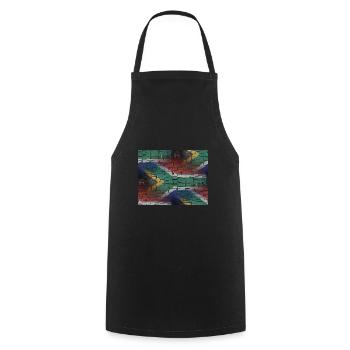 Afrique du Sud - art design - Tablier de cuisine - noir - Devant - AI Model Male 185 dark (185cm)