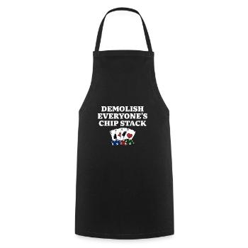 Démolir la pile de jetons de tout le monde Humour de poker drôle - Tablier de cuisine - noir - Devant - AI Model Male 185 dark (185cm)