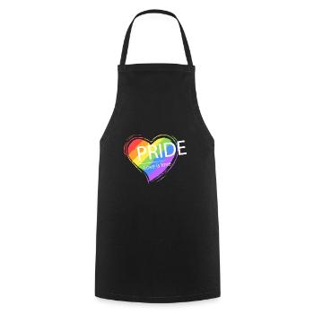 LGBT Rainbow Gay Pride Homo Lesbian Gay - Cooking Apron - black - Front - AI Model Male 185 dark (185cm)