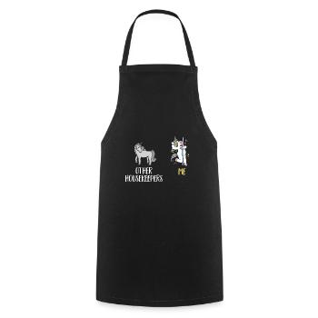 Aide domestique, femme de ménage, femme de ménage - Tablier de cuisine - noir - Devant - AI Model Male 185 dark (185cm)