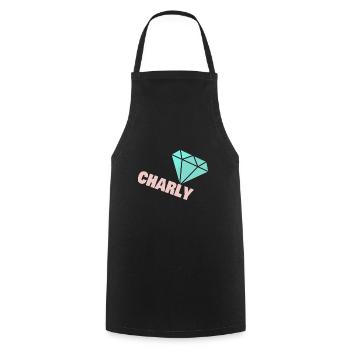 Gift for Charly - Cooking Apron - black - Front - AI Model Male 185 dark (185cm)