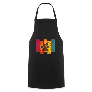 Dog Paw Colorful Dog - Cooking Apron - black - Front - AI Model Male 185 dark (185cm)