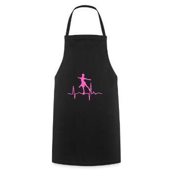Cool Awesome Ice Skating Heartbeat T-Shirt Cadeau - Tablier de cuisine - noir - Devant - AI Model Male 185 dark (185cm)