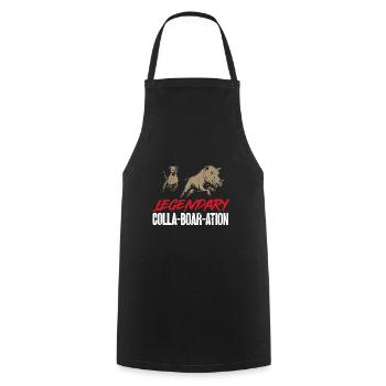 Chasse au sanglier chasseur sanglier - Tablier de cuisine - noir - Devant - AI Model Male 185 dark (185cm)
