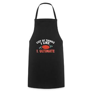 Disque de lancer de frisbee ultime - Tablier de cuisine - noir - Devant - AI Model Male 185 dark (185cm)