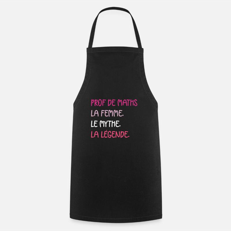 prof de math - Tablier de cuisine - noir