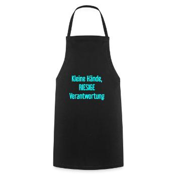 Kleine Hände, riesige Verantwortung Eltern-Spruch - Kochschürze - Schwarz - Vorne - AI Model Male 185 dark (185cm)