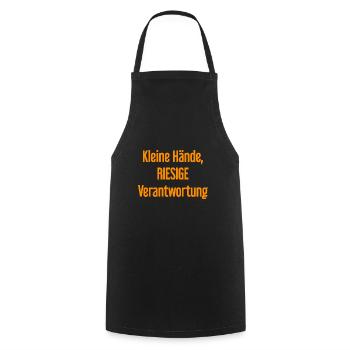 Kleine Hände, riesige Verantwortung Eltern-Spruch - Kochschürze - Schwarz - Vorne - AI Model Male 185 dark (185cm)