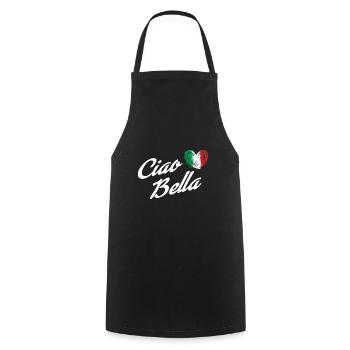 Ciao Bella - Italien Liebe - Kochschürze - Schwarz - Vorne - AI Model Male 185 dark (185cm)