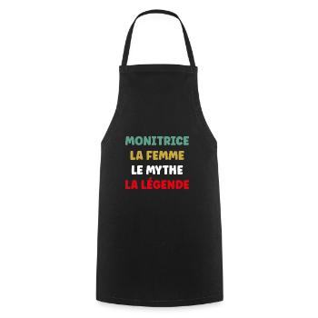 monitrice - Tablier de cuisine - noir - Devant - AI Model Male 185 dark (185cm)