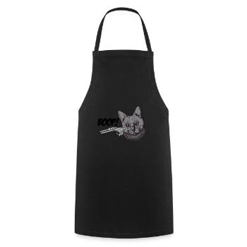 Spooky Halloween Skeleton Hand Black Cat Grunge - Kochschürze - Schwarz - Vorne - AI Model Male 185 dark (185cm)