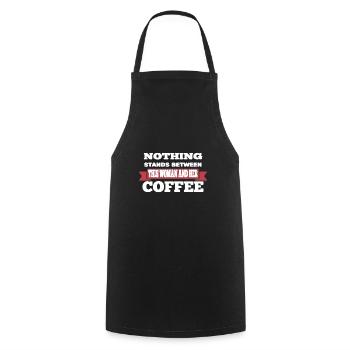This Woman Loves Her Coffee - Cooking Apron - black - Front - AI Model Male 185 dark (185cm)