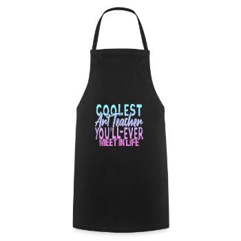Le professeur d’art le plus cool - Tablier de cuisine - noir - Devant - AI Model Male 185 dark (185cm)