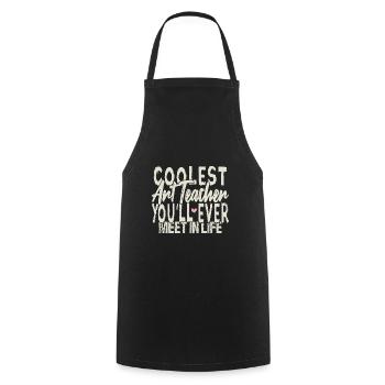 The coolest art teacher - Cooking Apron - black - Front - AI Model Male 185 dark (185cm)