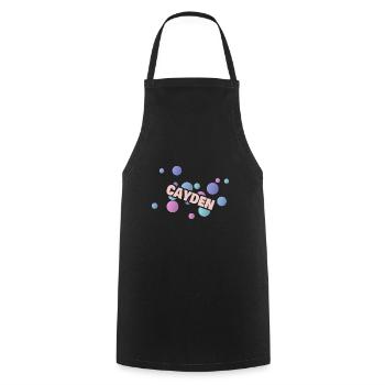 Gift First Name Cayden - Cooking Apron - black - Front - AI Model Male 185 dark (185cm)