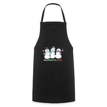 Religious Family Faith Hope Love Christmas - Cooking Apron - black - Front - AI Model Male 185 dark (185cm)