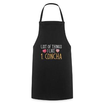 Concha Hispanic Mexican Pan Dulce - Cooking Apron - black - Front - AI Model Male 185 dark (185cm)