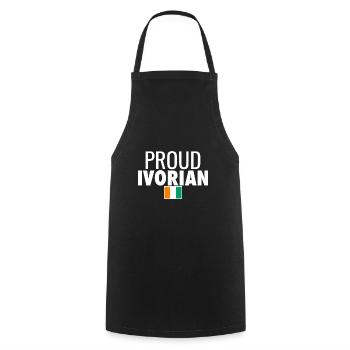 Fier drapeau ivoirien de la Côte d’Ivoire - Tablier de cuisine - noir - Devant - AI Model Male 185 dark (185cm)