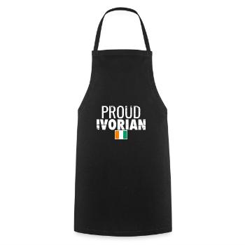Fier Drapeau Ivoirien Vintage de la Côte d’Ivoire - Tablier de cuisine - noir - Devant - AI Model Male 185 dark (185cm)
