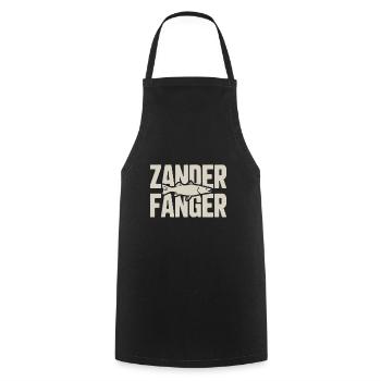 Angler Design Zander Fishing Zander Fishing - Cooking Apron - black - Front - AI Model Male 185 dark (185cm)