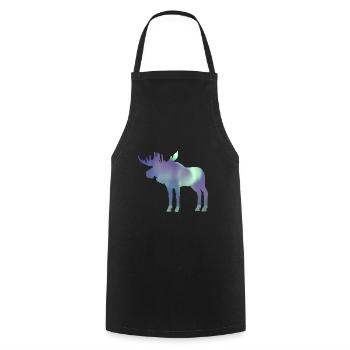 Elk Northern Lights - Cooking Apron - black - Front - AI Model Male 185 dark (185cm)