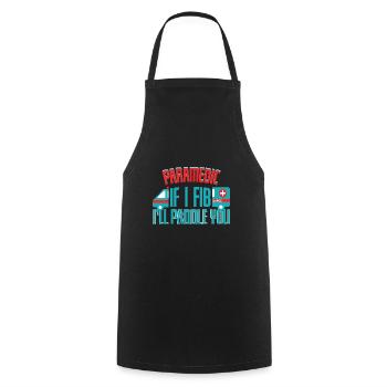 Paramedic If I Fib Ill Paddle You - Cooking Apron - black - Front - AI Model Male 185 dark (185cm)