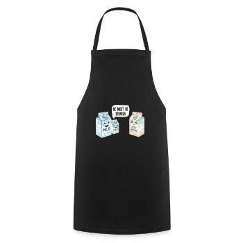 Sojamilch - Soy Milk spanisch - Kochschürze - Schwarz - Vorne - AI Model Male 185 dark (185cm)
