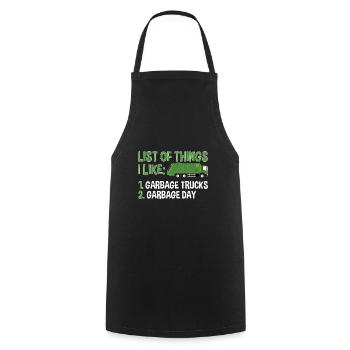 Garbage trucks, garbage day, garbage collection - Cooking Apron - black - Front - AI Model Male 185 dark (185cm)