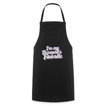 I'm My Therapist's Favorite Funny Psychologist - Cooking Apron - black - Front - AI Model Male 185 dark (185cm)