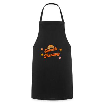 Speech Therapy Rainbow Pathologist - Cooking Apron - black - Front - AI Model Male 185 dark (185cm)
