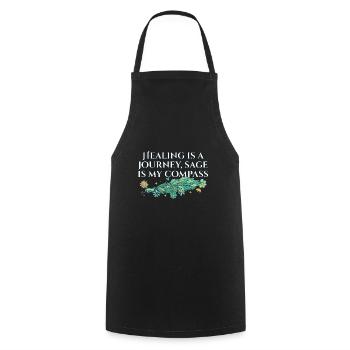 Healing Is A Journey Sage Is My Compass Smudge - Cooking Apron - black - Front - AI Model Male 185 dark (185cm)