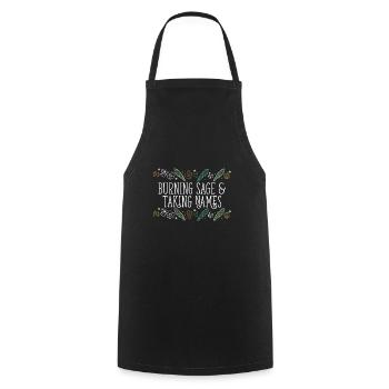 Burning Sage & Taking Names Smudge Sticks - Cooking Apron - black - Front - AI Model Male 185 dark (185cm)