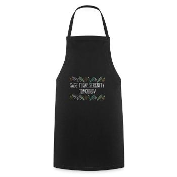 Burning Sage Today Serenity Tomorrow Smudge - Cooking Apron - black - Front - AI Model Male 185 dark (185cm)