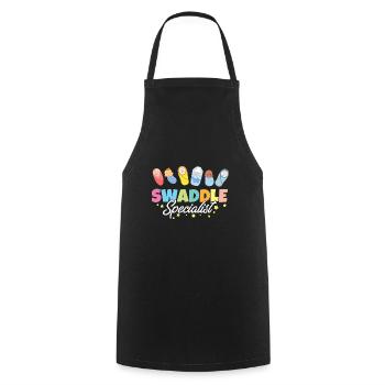 Spécialiste de l’emmaillotage Travail et accouchement post-partum - Tablier de cuisine - noir - Devant - AI Model Male 185 dark (185cm)