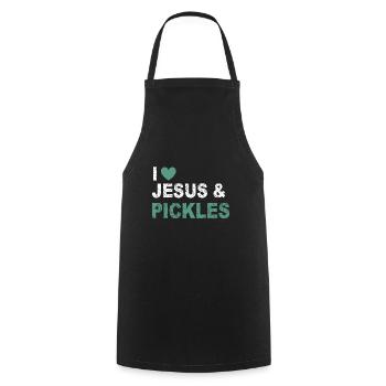 Jesus Lustige Gurke Liebhaber Zitat Spruch Humor - Kochschürze - Schwarz - Vorne - AI Model Male 185 dark (185cm)