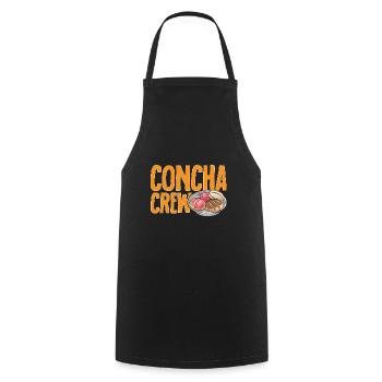 Concha Hispanic Mexican Pan Dulce - Cooking Apron - black - Front - AI Model Male 185 dark (185cm)