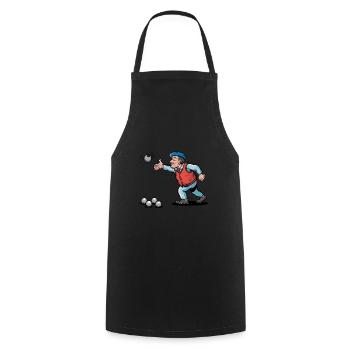 Franzose spielt Petanque für einen Petanque - Kochschürze - Schwarz - Vorne - AI Model Male 185 dark (185cm)