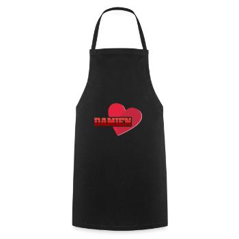 Damien as a given name - Cooking Apron - black - Front - AI Model Male 185 dark (185cm)